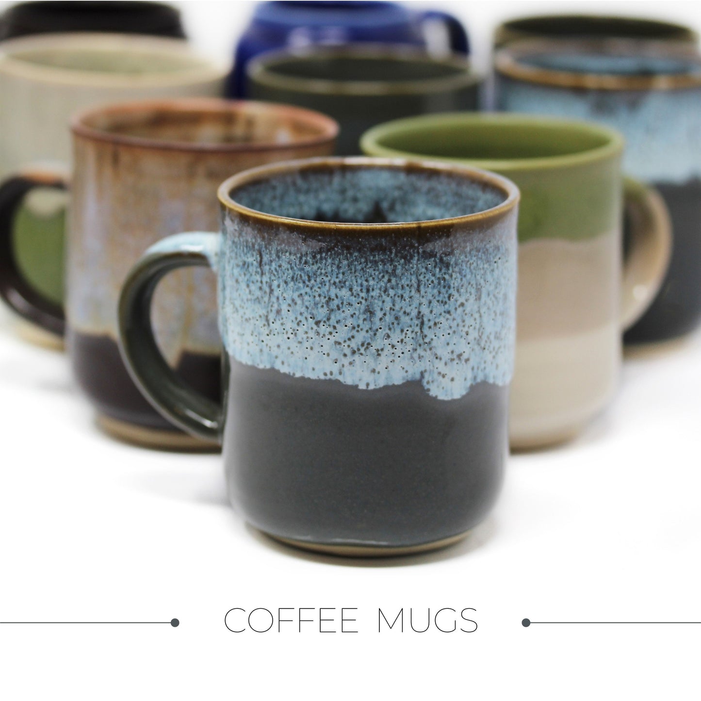 Stoneware Mug With Handle, Stoneware Coffee Mug, Pottery Mug Handmade , Blue Mug Speckled, Handmade Pottery Mug.