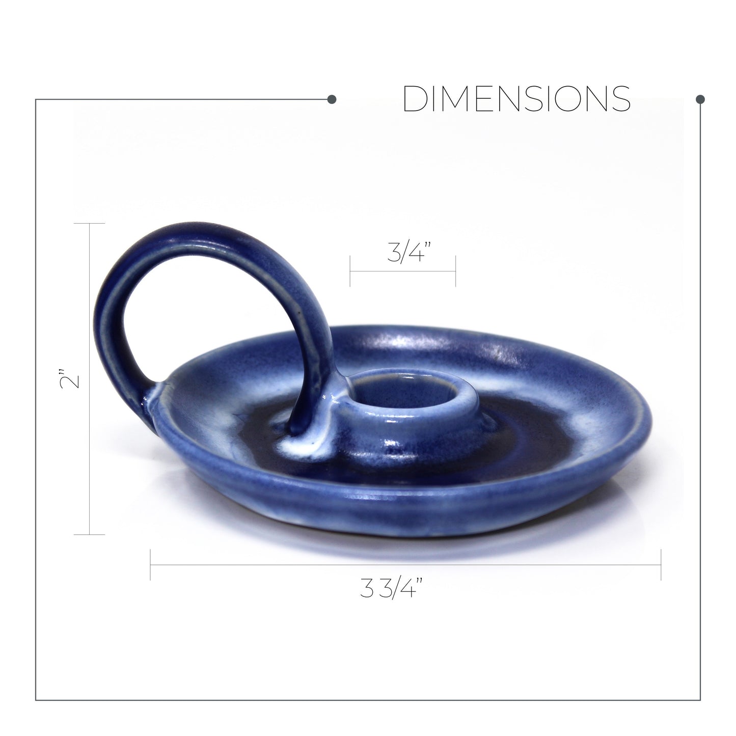 Stoneware Candle Holder, Stoneware Chamberstick, Handmade Candle Holder, Blue Candlestick Holder Candle Holder Ceramic, Handmade Candlestick