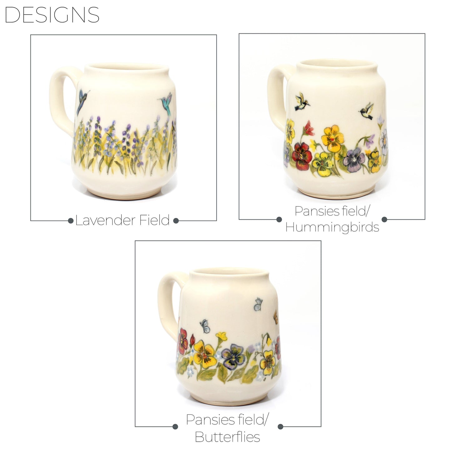 Stoneware Handpainted Coffee Mug, Stoneware Coffe Mug, Floral Coffee Mug, Beer Jug,  Handmade Mug Pottery, Handpainted Ceramics.