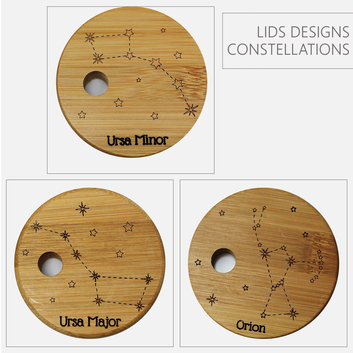 Constellations Handmade Ceramic Tumbler with Lid, , Stoneware Tumbler Set with Bamboo Engraved Lid, Eco friendly Tumbler, Ecofriendly Gift.