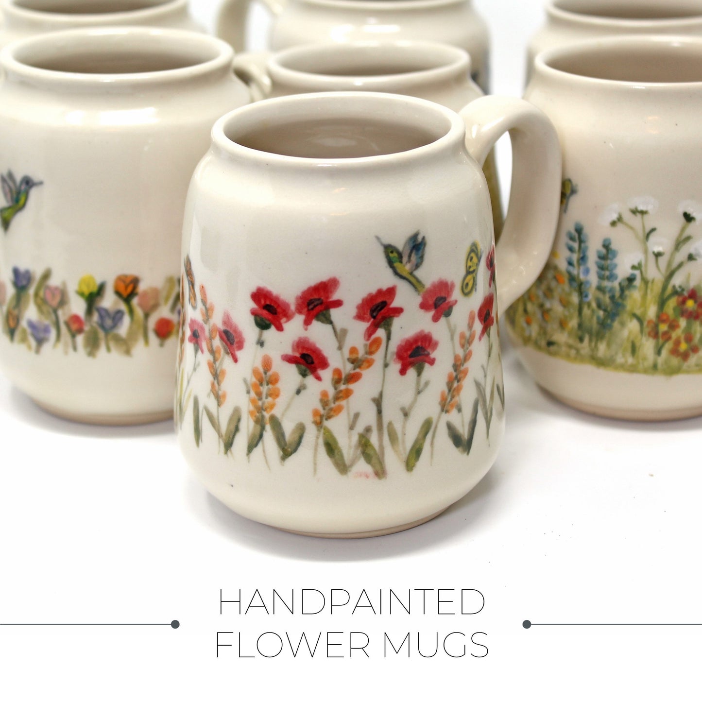 Stoneware Handpainted Coffee Mug, Stoneware Coffe Mug, Floral Coffee Mug, Beer Jug,  Handmade Mug Pottery, Handpainted Ceramics.