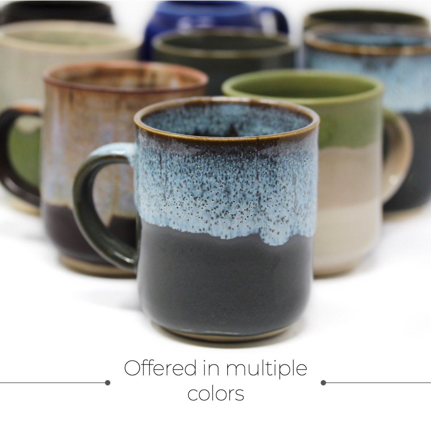 Bright Blue Stoneware Mug With Handle, Stoneware Coffee Mug, Pottery Mug Handmade, Handmade Pottery Mug.Modern Mug, Stoneware Tea Mug